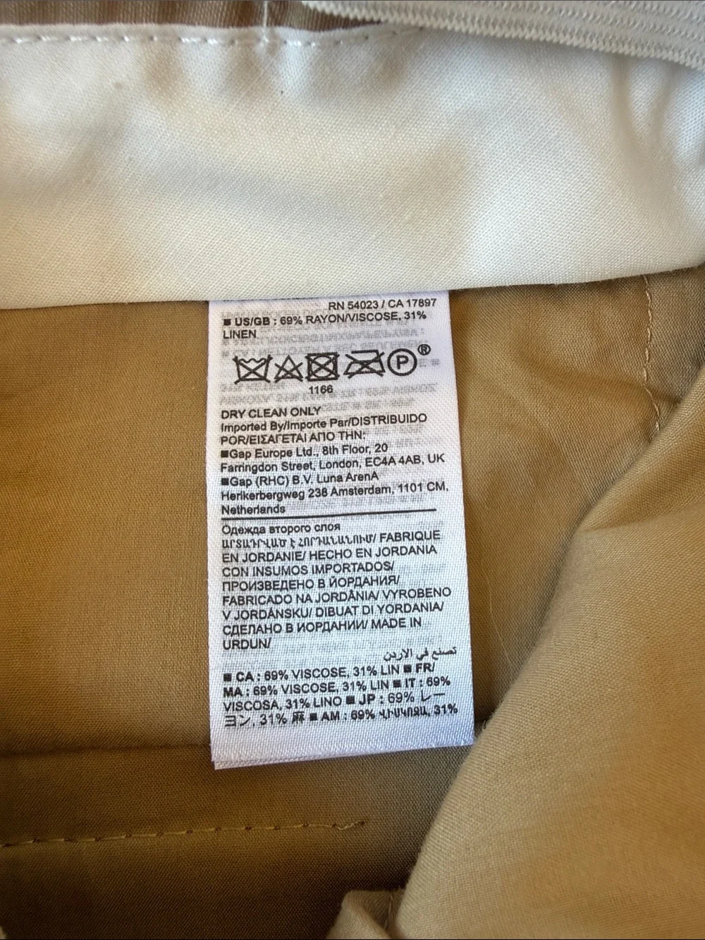 NWT Banana Republic Wide-Leg Pleated Trousers in Khaki Size 4